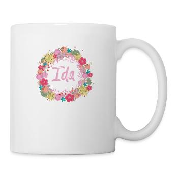 Ida ,flowers,flower wreath,floral,illustration - Mug - white - Right