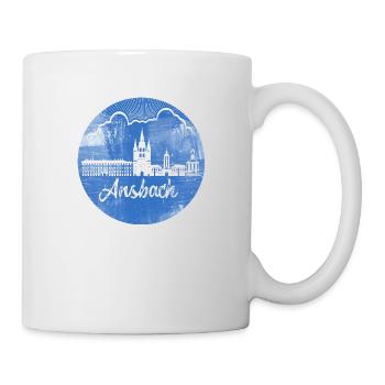 ansbach,skyline,blau,kreis,retro - Tasse - Weiß - Rechts