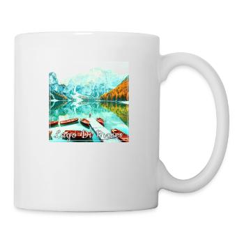 Lago di braies,Lake Braies,Lake Braies,Lake,Landscape,Mountain - Mug - white - Right