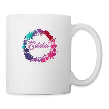 edda,blumen,blumenkranz,floral,illustration - Tasse - Weiß - Rechts