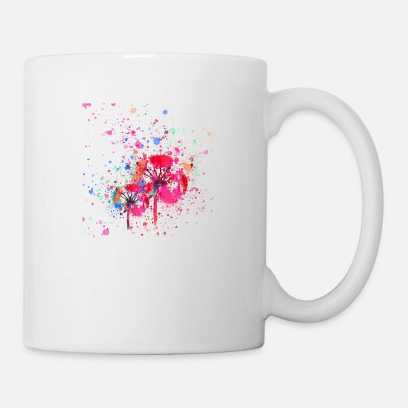 Blume,Pusteblume,bunt,aquarell,malerei,art - Tasse - Weiß