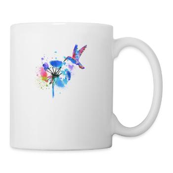hummingbird,graffiti,painting, flowers,bird,flower,colorful - Mug - white - Right