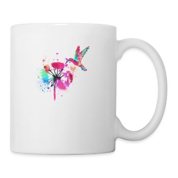 hummingbird,graffiti,painting, flowers,bird,flower,colorful - Mug - white - Right