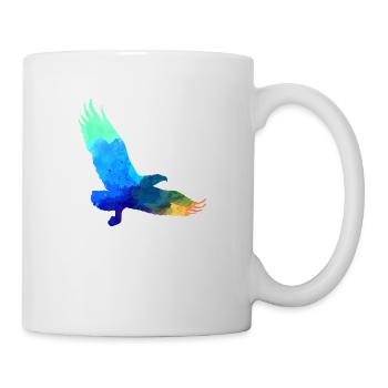 eagle,watercolor,blue,colorful,painting,bird,turquoise - Mug - white - Right