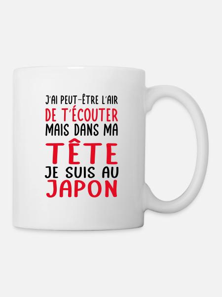 Dans ma tête je suis au Japon - Cadeau humour - Mug blanc - blanc