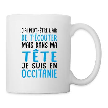 Dans ma tête je suis en Occitanie - Cadeau humour - Mug blanc - blanc - Droite
