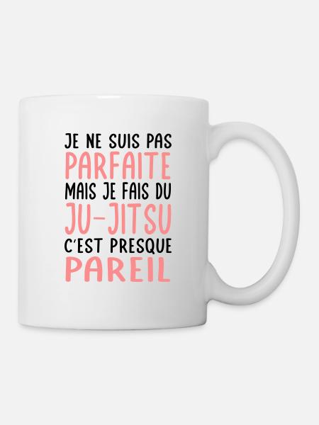 Je ne suis pas parfaite mais je fais du ju-jitsu - Mug blanc - blanc