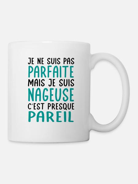 Je ne suis pas parfaite mais je suis nageuse - Mug blanc - blanc
