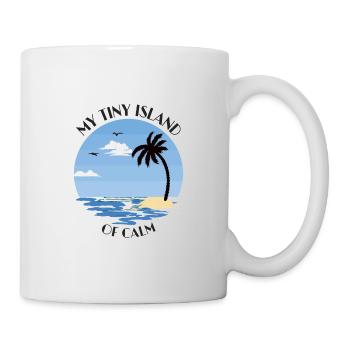 Palme, Strand und Meer - my tiny island of calm - Tasse - Weiß - Rechts