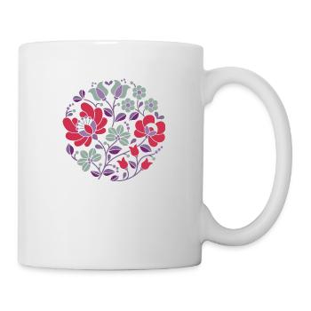 ungarische Blumen , rot, bunte blumen,ranke,blume - Tasse - Weiß - Rechts
