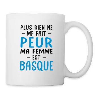 Rien ne me fait peur ma femme est Basque - Mug blanc - blanc - Droite