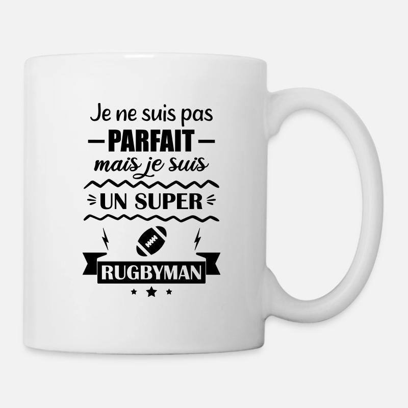 pas parfait mais rugby, cadeau rugbyman - Mug blanc - blanc