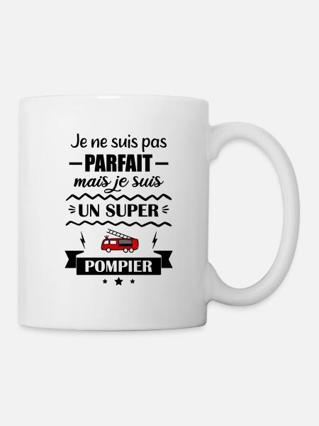 pas parfait mais pompier, cadeau pompiers - Mug blanc - blanc