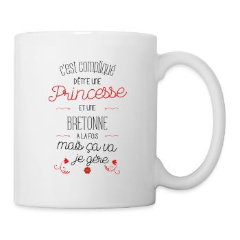 C est compliqué d être Princesse et une Bretonne - Mug blanc - blanc - Droite