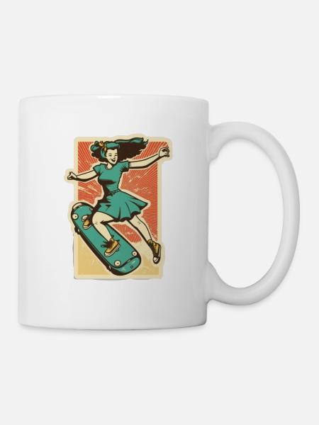 Skater-Mädchen - Tasse - Weiß