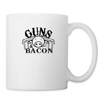 Guns & Bacon DAS ORIGINAL VON KNALLYOGA schwarz - Tasse - Weiß - Rechts
