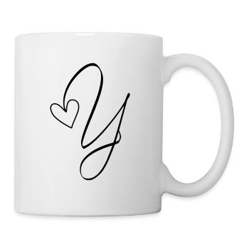 Letter Y Ypsilon Letter-Y Calligraphy - Mug - white - Right