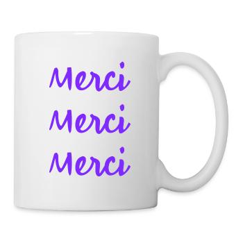 MERCI. THANKS. THANK YOU. ANNIVERSAIRE. NAISSANCE. - Mug blanc - blanc - Droite