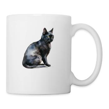 Witch Cat – Mysticism in Watercolor - Mug - white - Right