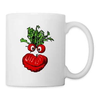 Gesundes Lächeln mit Bio Gemüse - Tasse - Weiß - Rechts