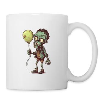 Zombie comique cool avec ballon jaune - Mug blanc - blanc - Droite