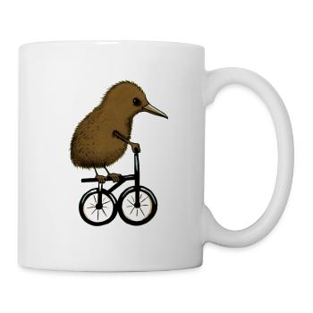 Kiwi sur le vélo - Mug blanc - blanc - Droite