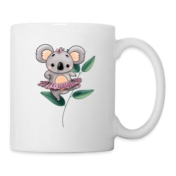 Koala Ballerina auf Eukalyptus Blättern - Tasse - Weiß - Rechts