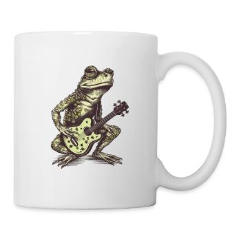 Grenouille verte cool avec guitare - Mug blanc - blanc - Droite
