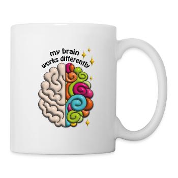 Mon cerveau fonctionne différemment - Mug blanc - blanc - Droite