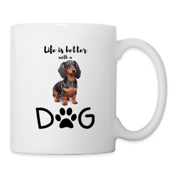 Dachshund full of joie de vivre - Mug - white - Right