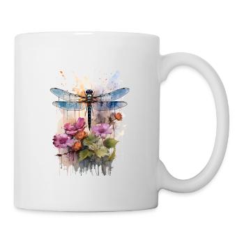 Libellule comme aquarelle - Mug blanc - blanc - Droite