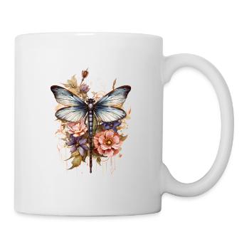 Dragonfly with butterfly wings watercolor artwork - Mug - white - Right