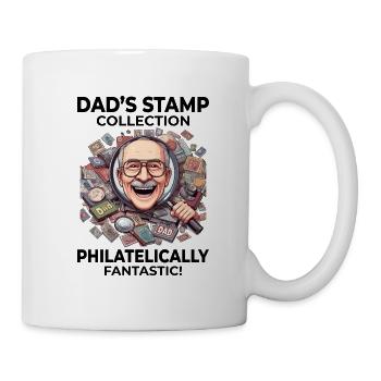 Vintage Briefmarkensammler Vater Philatelist - Tasse - Weiß - Rechts