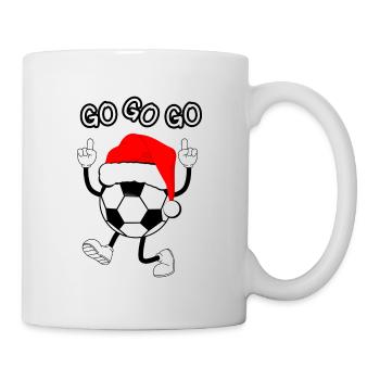 Weihnachts Fußball Torjubel Fußballfans Fußballer - Tasse - Weiß - Rechts