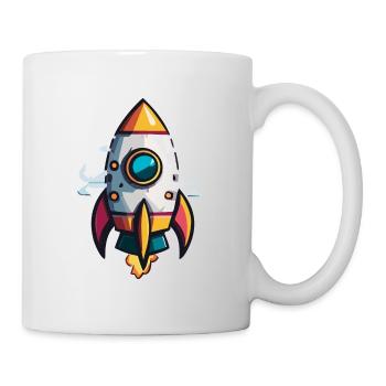Rakete - Tasse - Weiß - Rechts