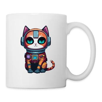 Cyberpunk Astrokatze - Tasse - Weiß - Rechts