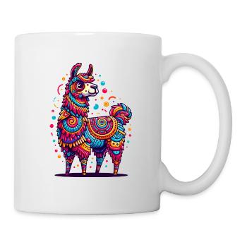 CONFETTIS DE PINATA D’ALPAGA BULLES ARC-EN-CIEL PANACHÉES - Mug blanc - blanc - Droite