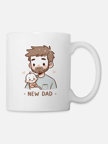 New Dad & Baby - Paternal Tenderness - Mug - white
