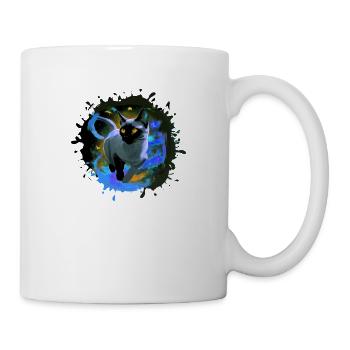 Siamese cat, cat, illustration, graffiti, colorful - Mug - white - Right