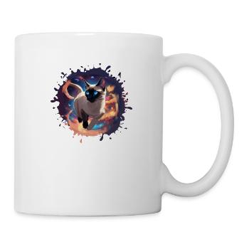 Siamese cat, cat, illustration, graffiti, colorful - Mug - white - Right