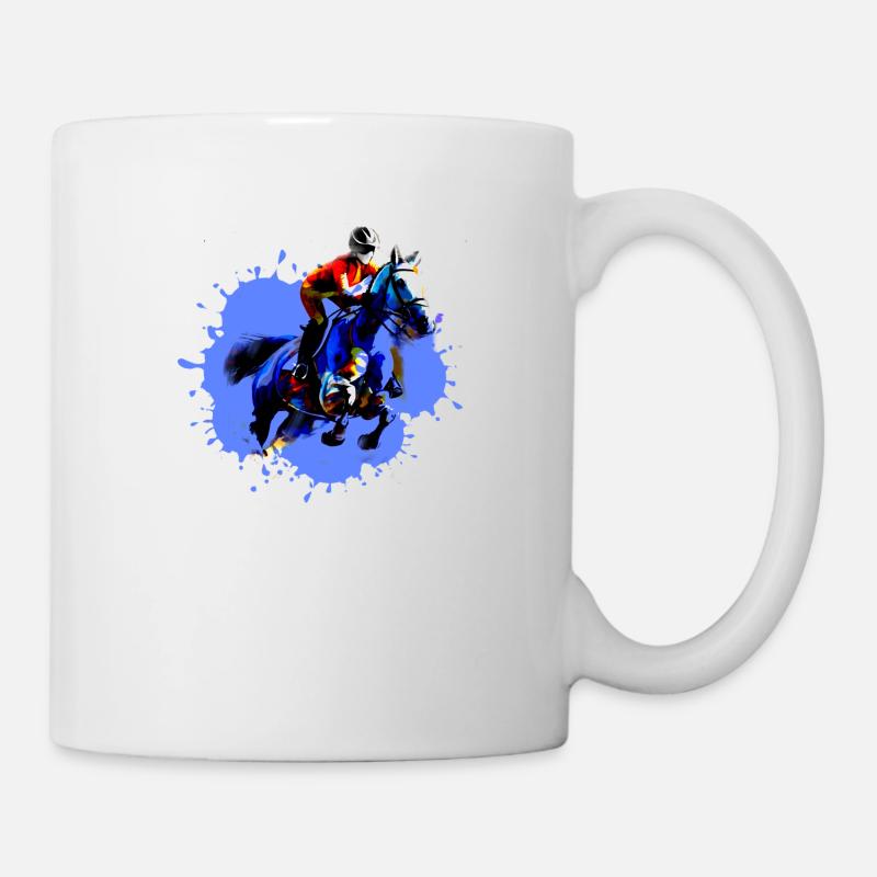 Équitation,Cavalier,Course,Équitation,Tournoi d’équitation - Mug blanc - blanc