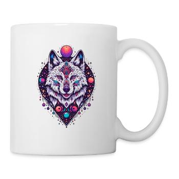 LOUP, COSMIQUE, UNIVERS, PLANÈTE, ÉTOILES, GALAXIE, MONDE - Mug blanc - blanc - Droite