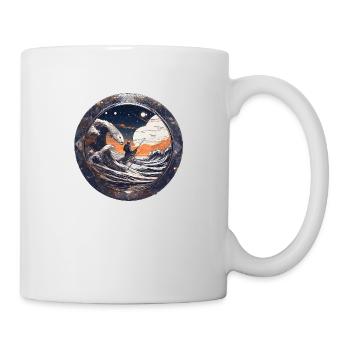 Pike,Fish,Angler,Anime,Sea,Waves,Stars - Mug - white - Right
