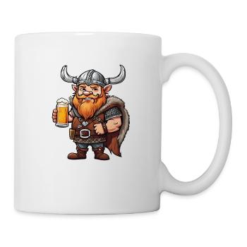 Cheerful Viking with beer - Mug - white - Right
