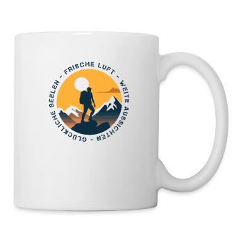 Frische Luft, weite Aussichten, glückliche Seelen - Tasse - Weiß - Rechts