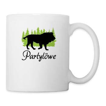 "Partylöwe: König der Nacht" - Tasse - Weiß - Rechts