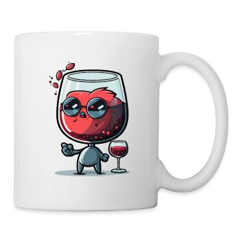Wine Time: Ein verspieltes Cartoon-Design für Weinliebhaber - Tasse - Weiß - Rechts