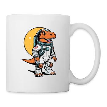 Dinosaurier Astronaut Illustration - Tasse - Weiß - Rechts