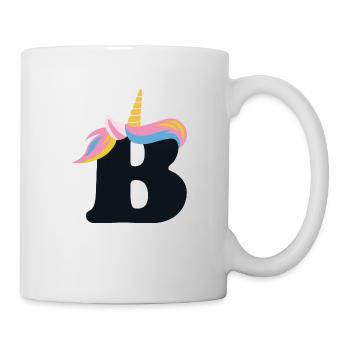Einhorn-Buchstabe Regenbogenstyle "B" | be unique - Tasse - Weiß - Rechts