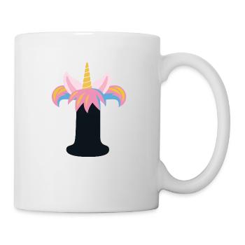 Einhorn-Buchstabe Regenbogenstyle "T" | be unique - Tasse - Weiß - Rechts